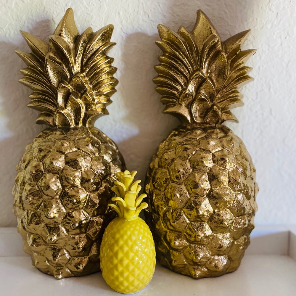 Gold pineapple book ends